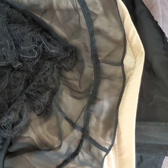 Carmen Marc Valvo Signature Lace Beaded Black Cocktail Prom Dress Size 10 - Picture 13 of 16